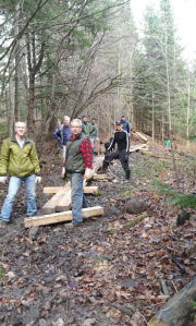 Trail building on trail from 105 at Pine Rd to Winnisic.