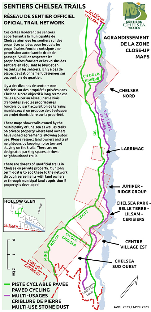 overview map with some info about respecting the trail and ownership. 