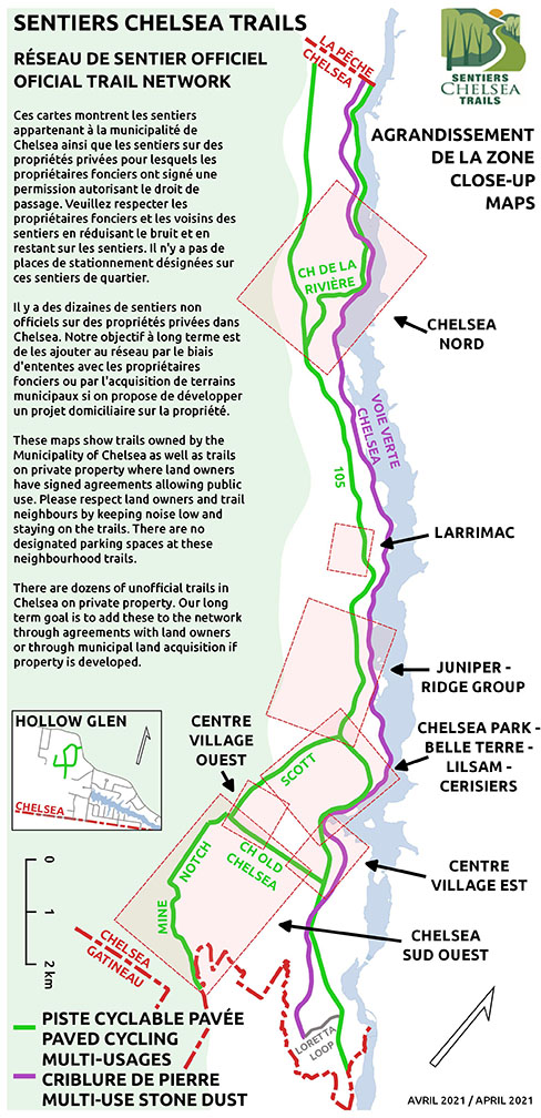 overview map with some info about respecting the trail and ownership. 